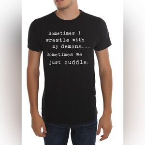 Black Matter Black Tee with White Text